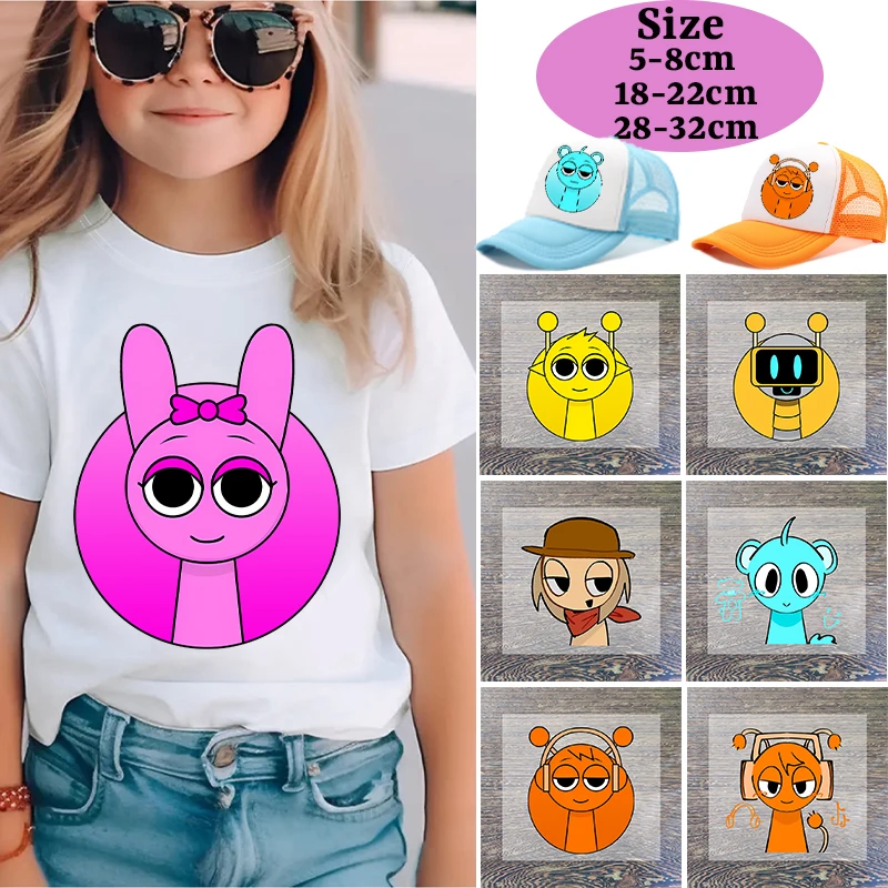 

Sprunki Iron on Patches for Clothing Anime Cartoon DIY Hoodie T-shirts Heat Transfer Patch Clothes Custom Vinyl Stickers Gifts
