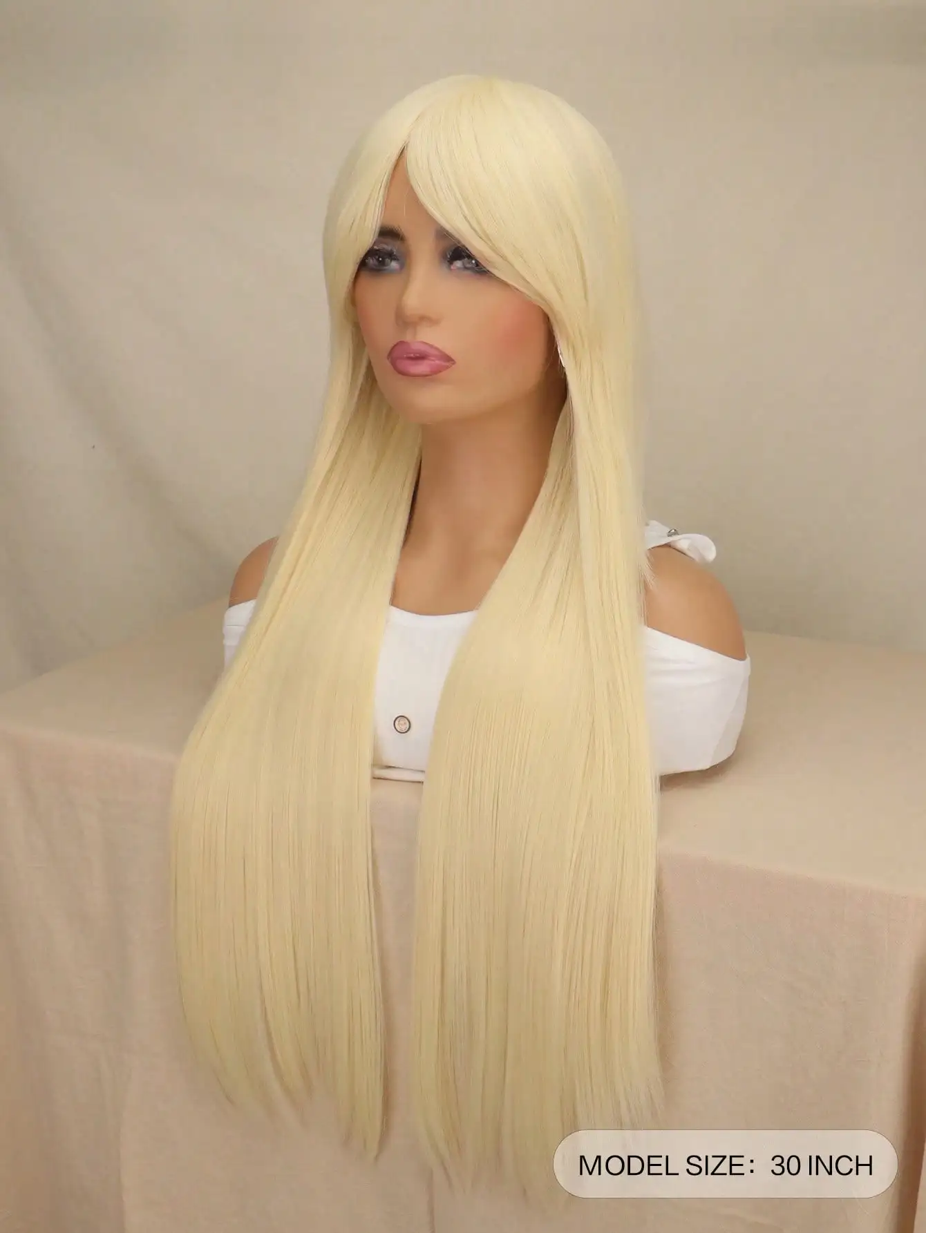 

SuQ удлиненный прямой синтетический парик с челкой, длинные термостойкие парики из волос для женщин, светлый костюм для вечеринки