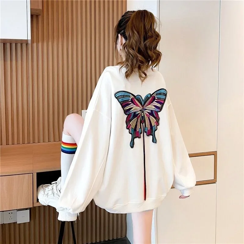 Pullover Tops Crewneck with Letter Prints Spring Autumn Vintage Female Streetwear Sweatshirt Aesthetic Korean Fashion Graphic