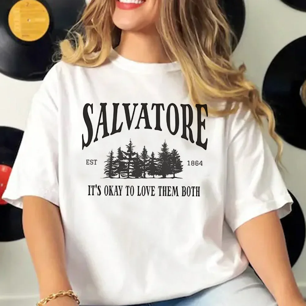 

Crew Neck T Shirt Girl Japanese Streetwear Clothes The Vampire Diaries Tshirt Women Elegant Funny