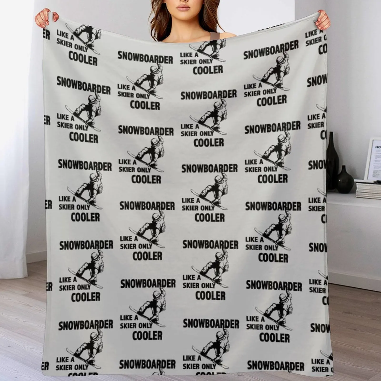 

Snowboarder - Like A Skier Only Cooler - Great Gift for Snowboarders Throw Blanket Sofa Quilt Luxury Blankets