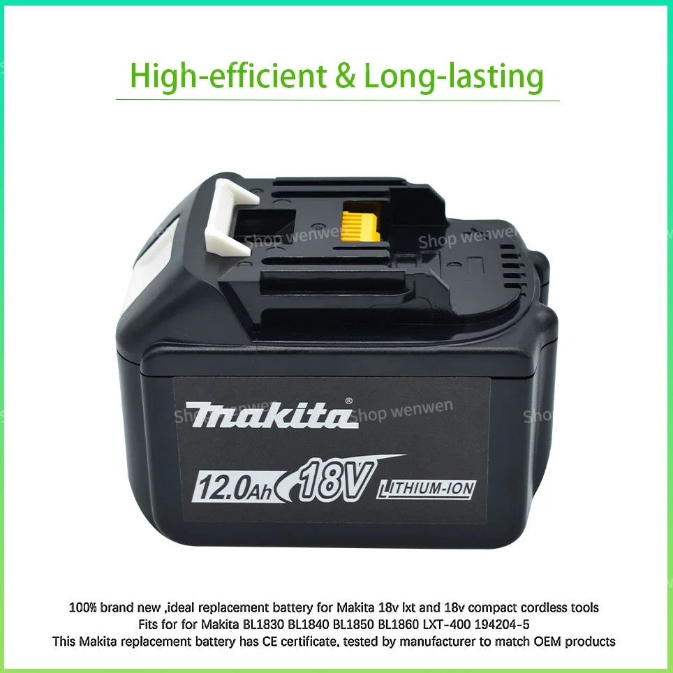 Makita 18V 12.0Ah/9.0Ah/18.0Ah Rechargeable Battery ,For Makita BL1830 BL1830B BL1840 BL1840B BL1850 BL1850B Power Tools Battery