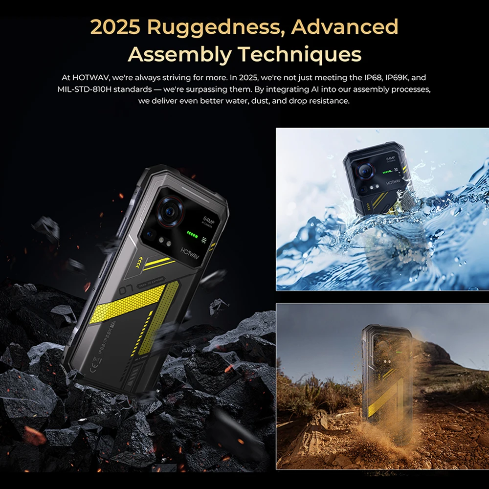 HOTWAV Hyper 7,20 (8+12)Гб+ 256 Гб,5G Rugged,10800мАч,6.6'' FHD+ 2K Display,64MP Camera,33W,Android 14,глобальная версия