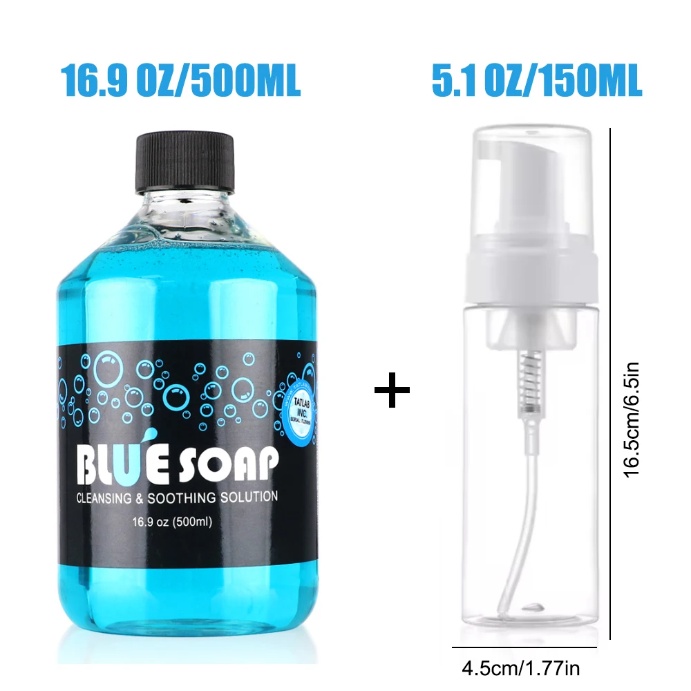 40/500ml Concentrating Tattoo Blue Soap Tattoo Cleaning Soothing Aftercare for Tattoos Piercings, Clean Skin Equipment
