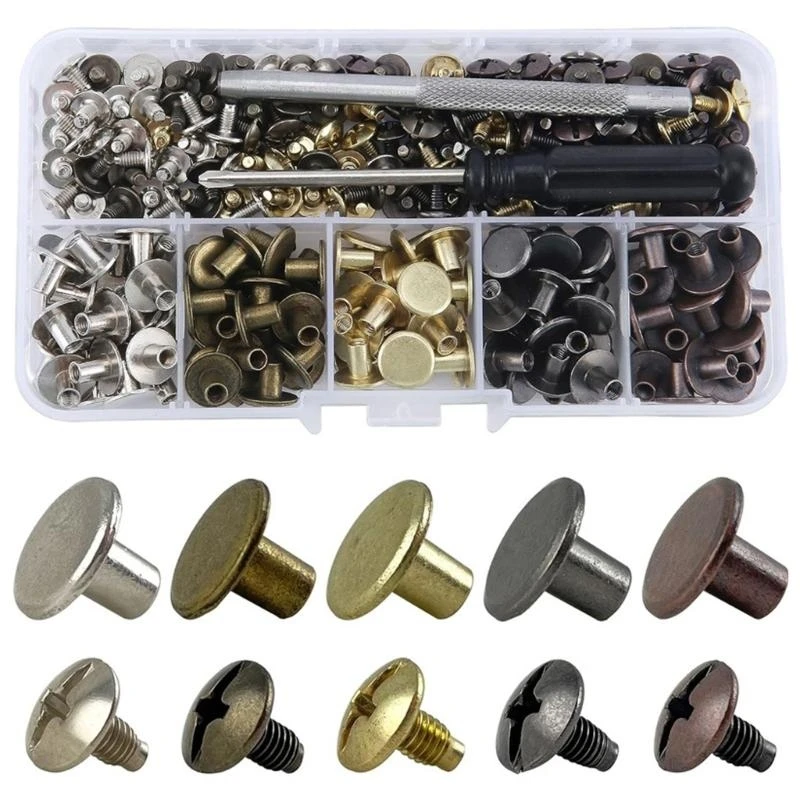 

125Pieces Sturdy Metal Chicagos Screws Accessory for Albums and Creation