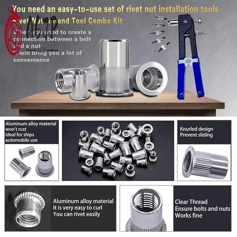 

A67P-Набор инструментов для заклепок под давлением, 430 шт. Комбинация метрических заклепок (M8/M6/M5/M4/M3), подходит для мебели, украшения