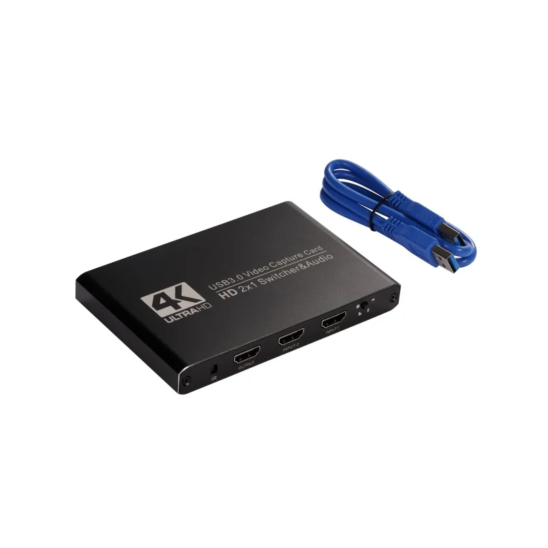 USB3.0 Dual Way Video Capture Card Black HDTV Recorder Grabber     for Live Streaming & Laptop OBS  Resolution 4k30hz