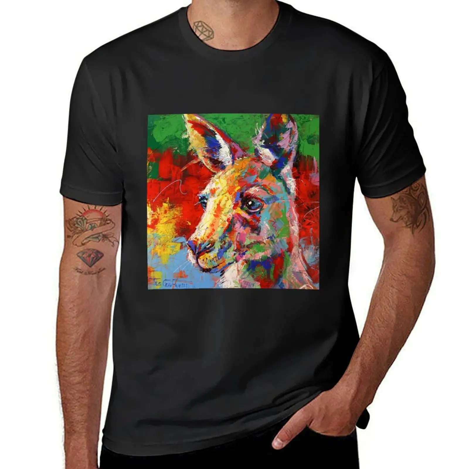 Kangaroo T-Shirt sublime customs Short sleeve tee anime mens workout shirts