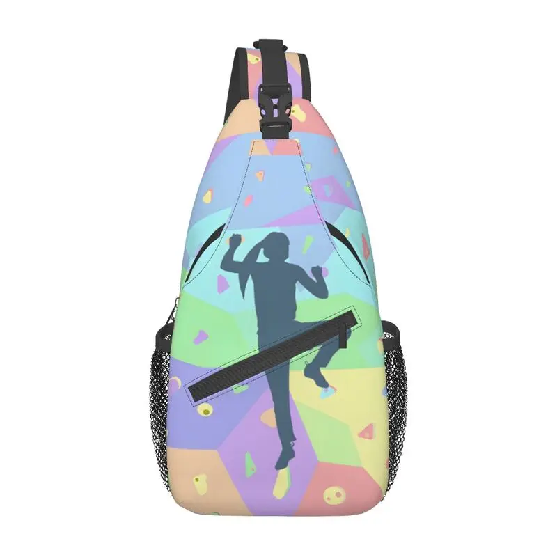 Cool Bouldering Rock Climbing Wall Sling Crossbody Backpack Men Climber Gift Shoulder Chest Bag for Traveling