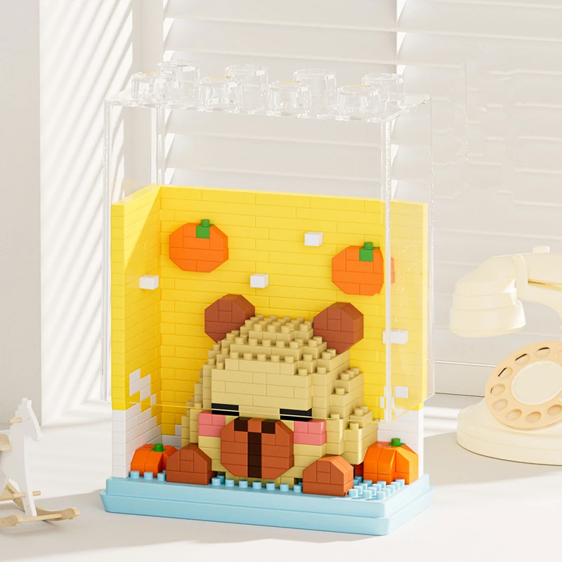 ใหม่ แพนด้ารูปสัตว์น่ารัก ﻿ ยีราฟ Tiger Fox Guinea Pig Lamb Koala Penguin Building Blocks ชุดสาวอิฐชุดของเล่นเด็กเด็ก