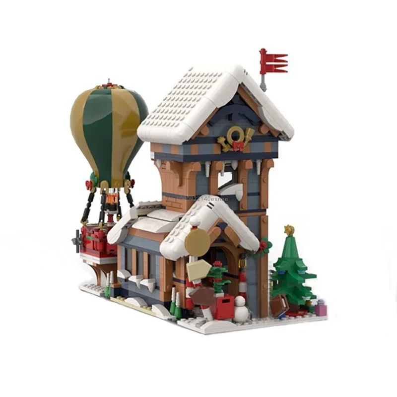 1439PCS Modular Winter Post Office Moc Building Blocks Bricks Architecture Birthday Christmas Gifts Toys Compatible 10339