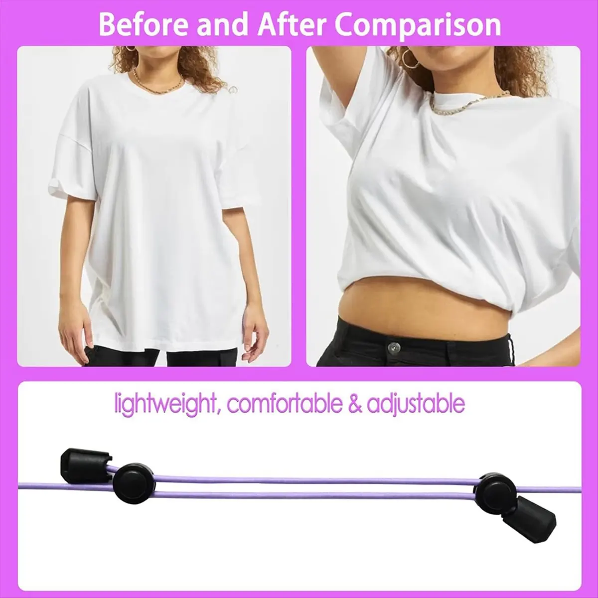 FTGT-4pcs Adjustable Crop Band for Tucking Sweater and Shirt, the Elastic Tucking Band to Change the Style of Your Tops,S