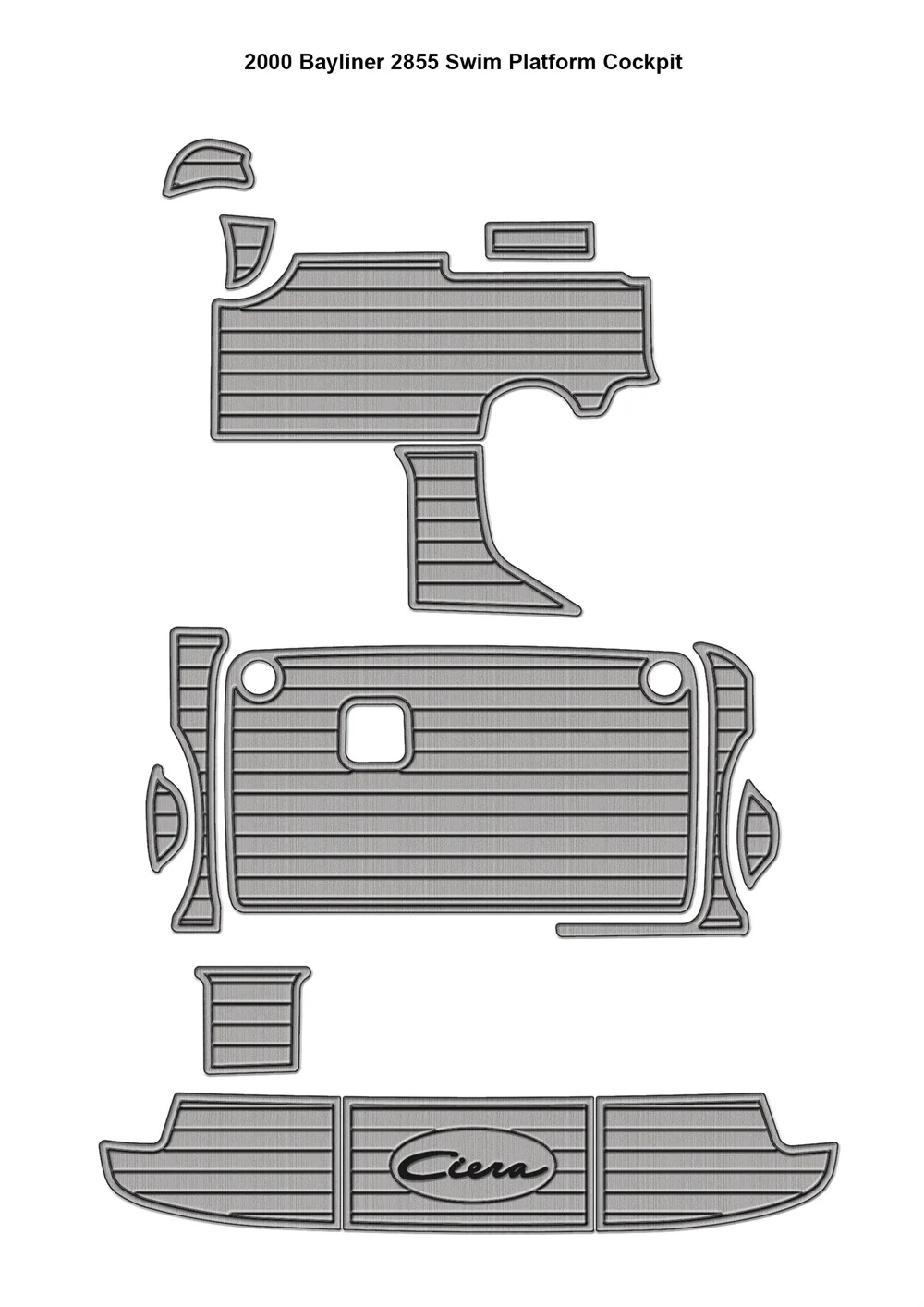 

2000 Bayliner 2855 Swim Platform Cockpit Boat EVA Foam Teak Deck Floor Pad Mat SeaDek MarineMat Gatorstep Style Self Adhesive GH