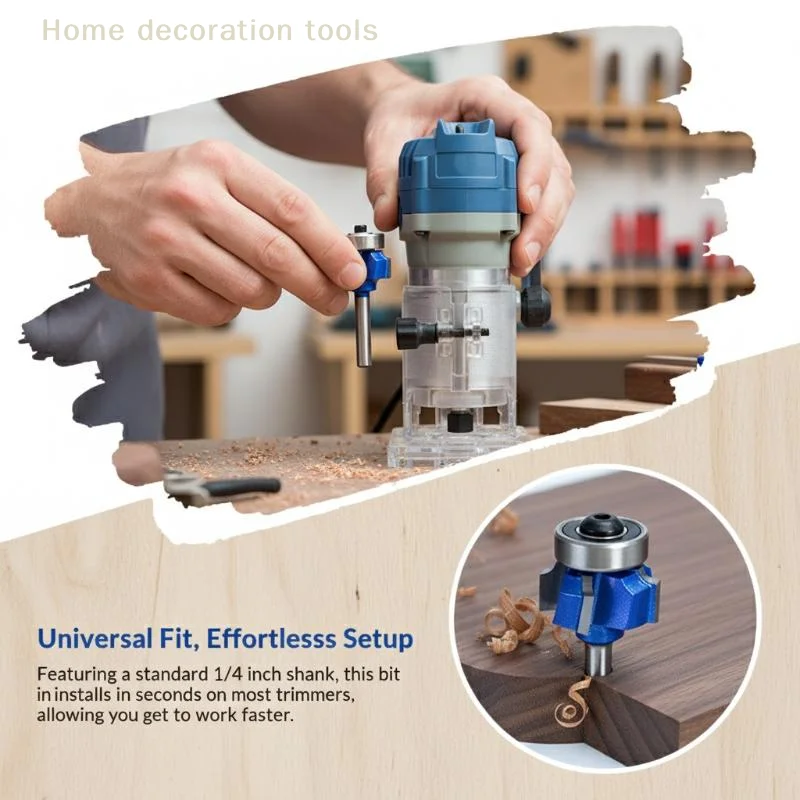 

Router Bit Set 635mm Round Corner R1 R2 R3 14 Shank for Woodworking Edge Smoothening and Decorative Molding Tasks