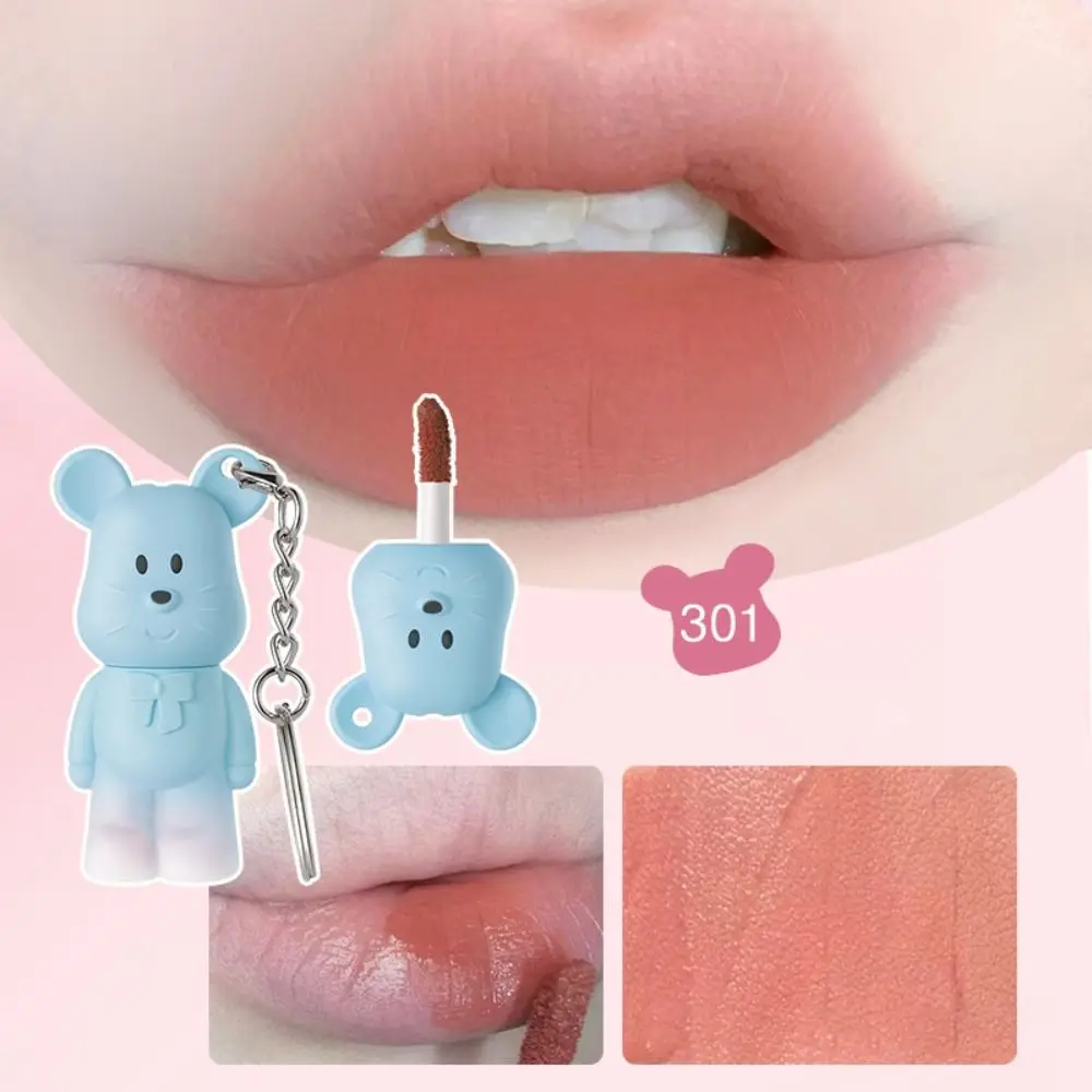 Cute Lovely Mouse Matte Liquid Lipstick Velvet Long Lasting Lip Mud Non-stick Cup Waterproof Lip Glaze Women