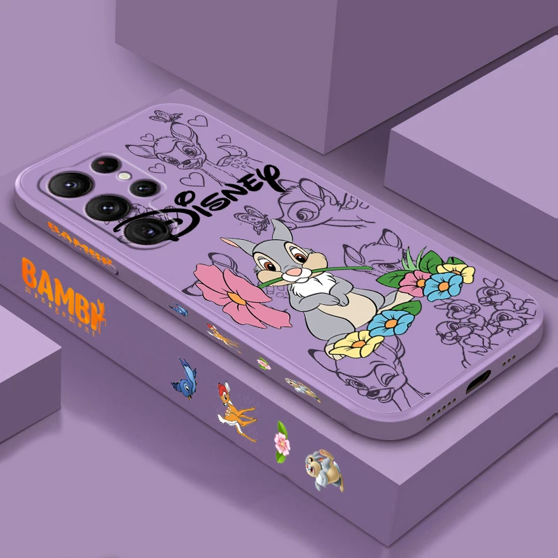 

Disney Art Bambi Luxury Cool Liquid Left Rope For Samsung Galaxy S24 S23 S22 S21 S20 FE S10 Ultra Plus Lite 5G Cover Funda