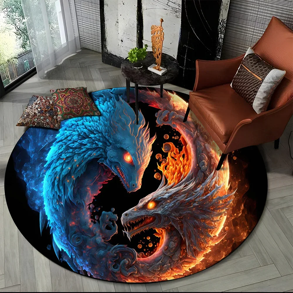 

3D Naturalize Yin and Yang Chinese Tai Chi Round Carpet Rug for Living Room Bedroom Child Decor,Pet Area Rug Non-slip Floor Mat