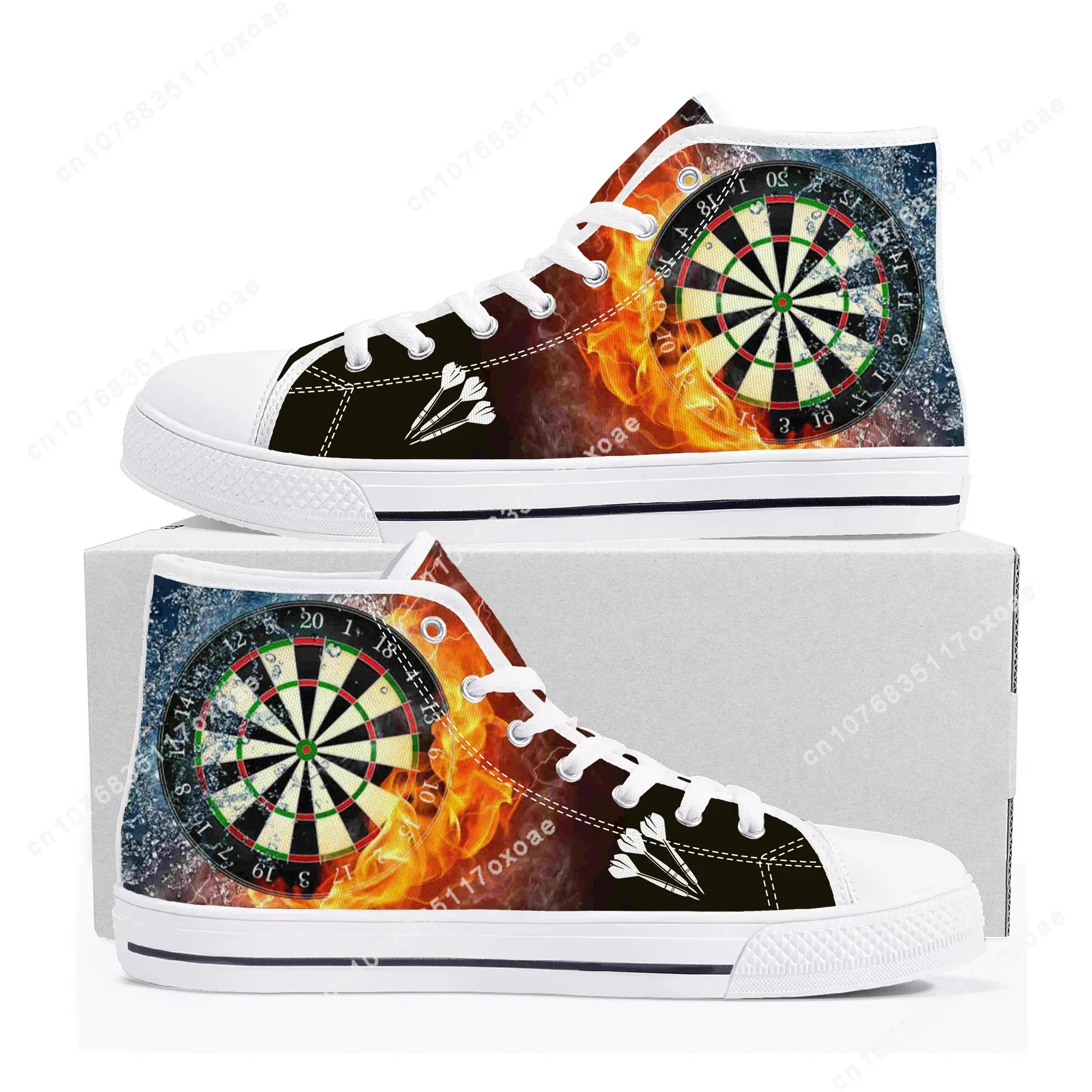 Love Gift Darts Player High Top Sneakers Mens Womens High Quality Canvas Sneaker couple Casual Shoe Customize Shoes