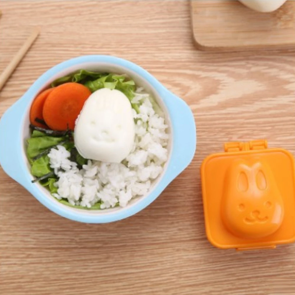 Super Value Baby Rice Ball Mold Rabbit Bear Fish Car Egg Mold Cartoon Mold 6 Pieces A Set Of Children's Complementary Mold