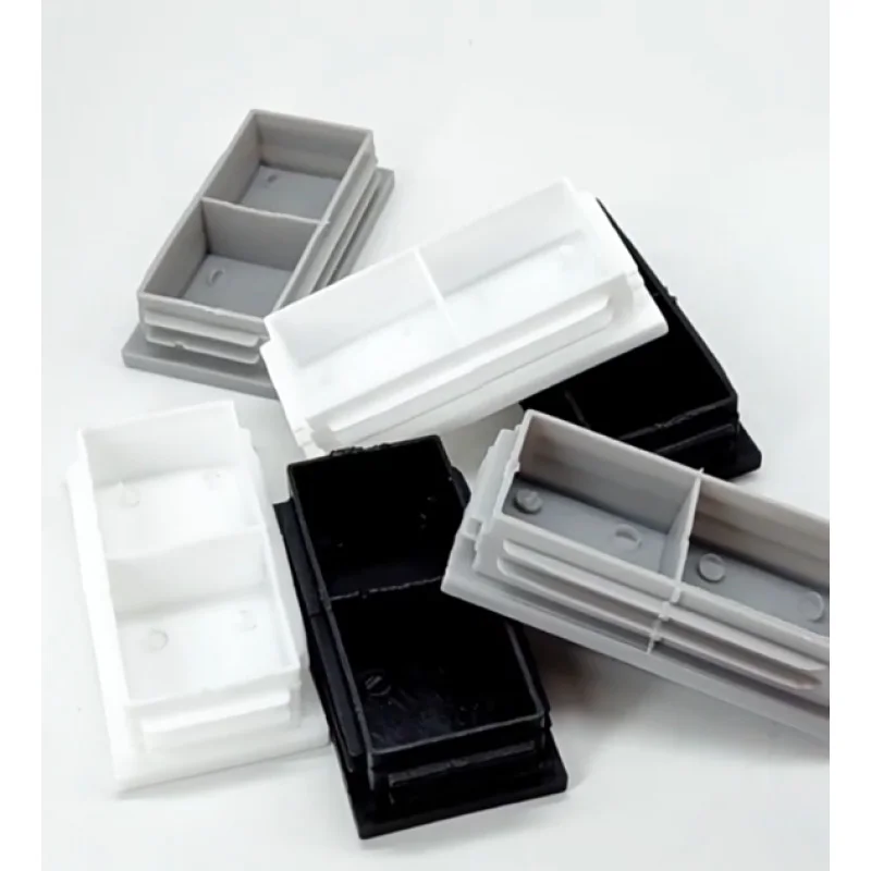 Picture 3: 40x80mm PP Plastic Inserts Plug Bung Square Blanking End Cap Caps Tube Pipe Black White Gray Brown For table and chair feet