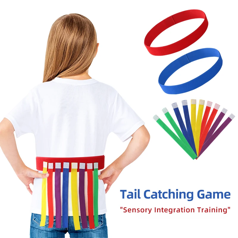 Kids Outdoor Funny Game Catching Tail Belt Training Equipment Sport Toy Kindergarten Adult Teamwork Play Boys Girls