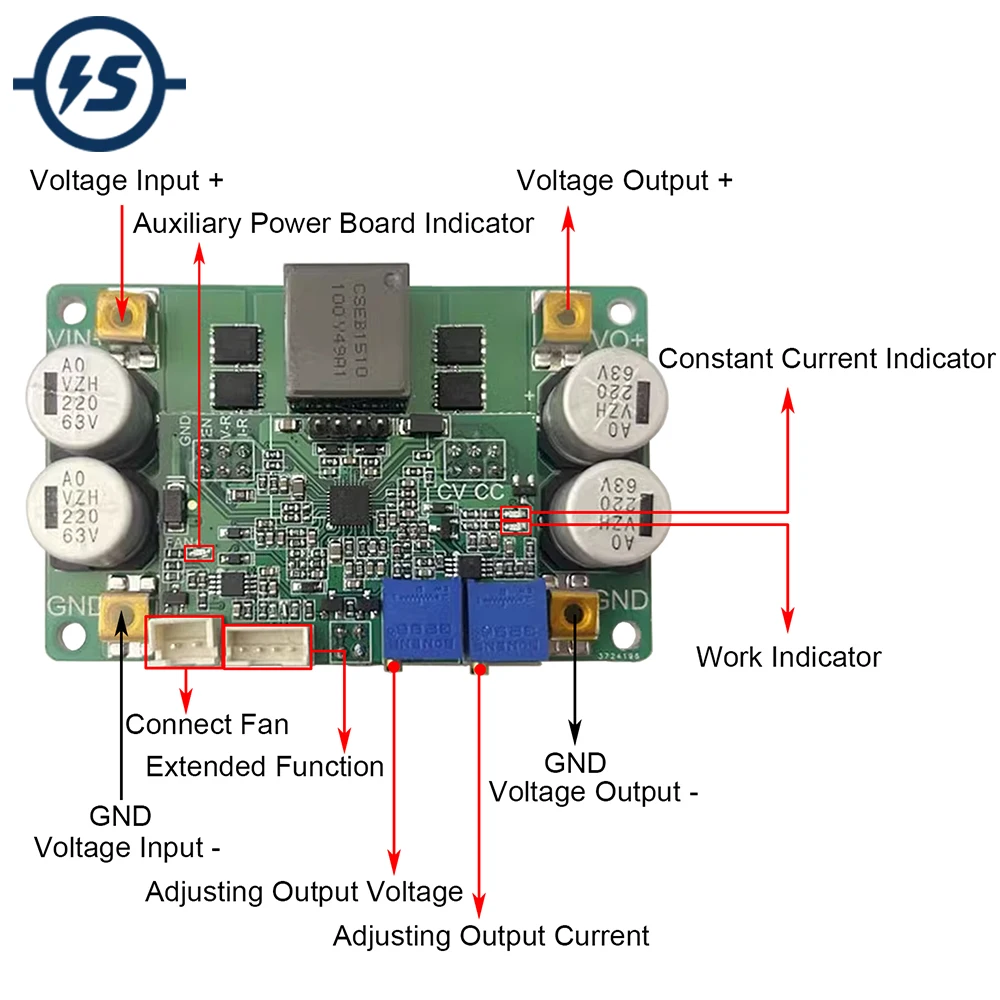 

DC-DC Automatic Boost Buck Converter Module Step UP/Down Power Supply 1100W 20A CVCC 9V-58V to 3V-56V Voltage Stabilizer