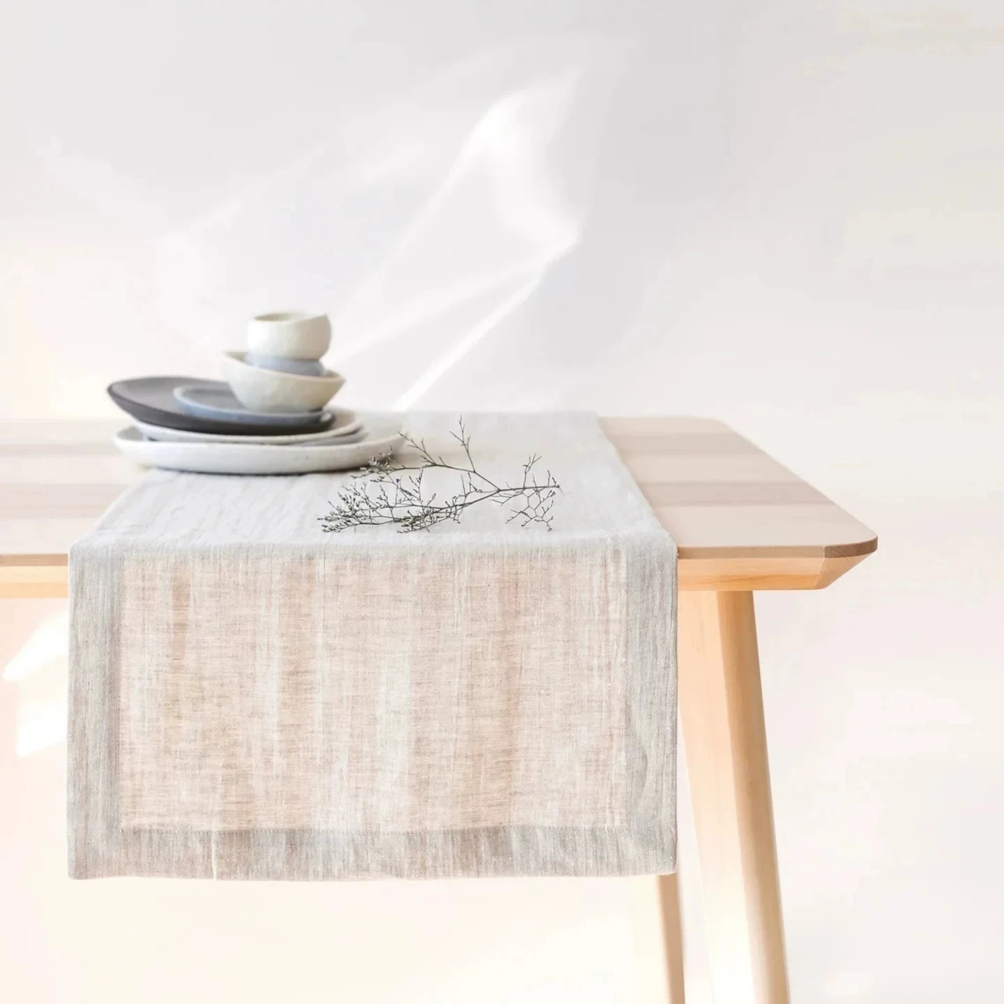 100% Pure Linen Table Runner for Birthday Party Restaurant Decoration Office Meeting Long Table Runner