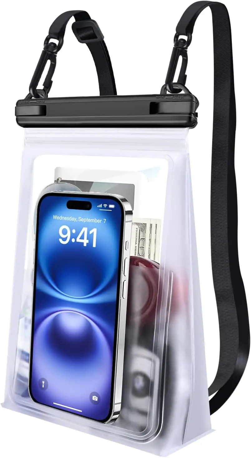 

Large Waterproof Phone Pouch [with Sealing Strip], Floating Waterproof Pouch for Kayak Beach Cruise Essentials