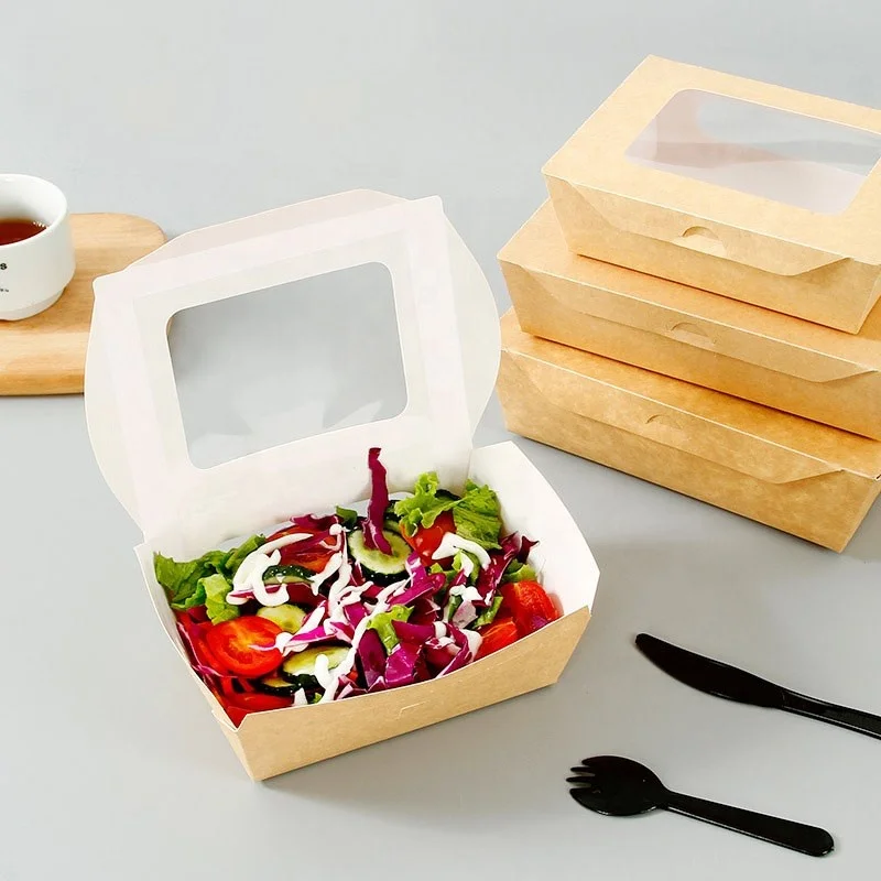 Op Maat Gemaakte Producten Multifunctionele Hoogwaardige Gerecyclede Kraftpapier Sandwich Window Box Verpakking