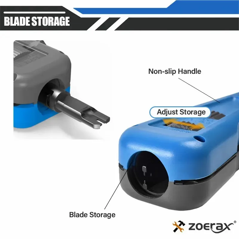 Инструмент ZoeRax Punch Down Многофункциональный инструмент для сетевого кабеля с лезвием типа 110 и 88, ударный инструмент Keystone Jack с местом для хранения лезвий