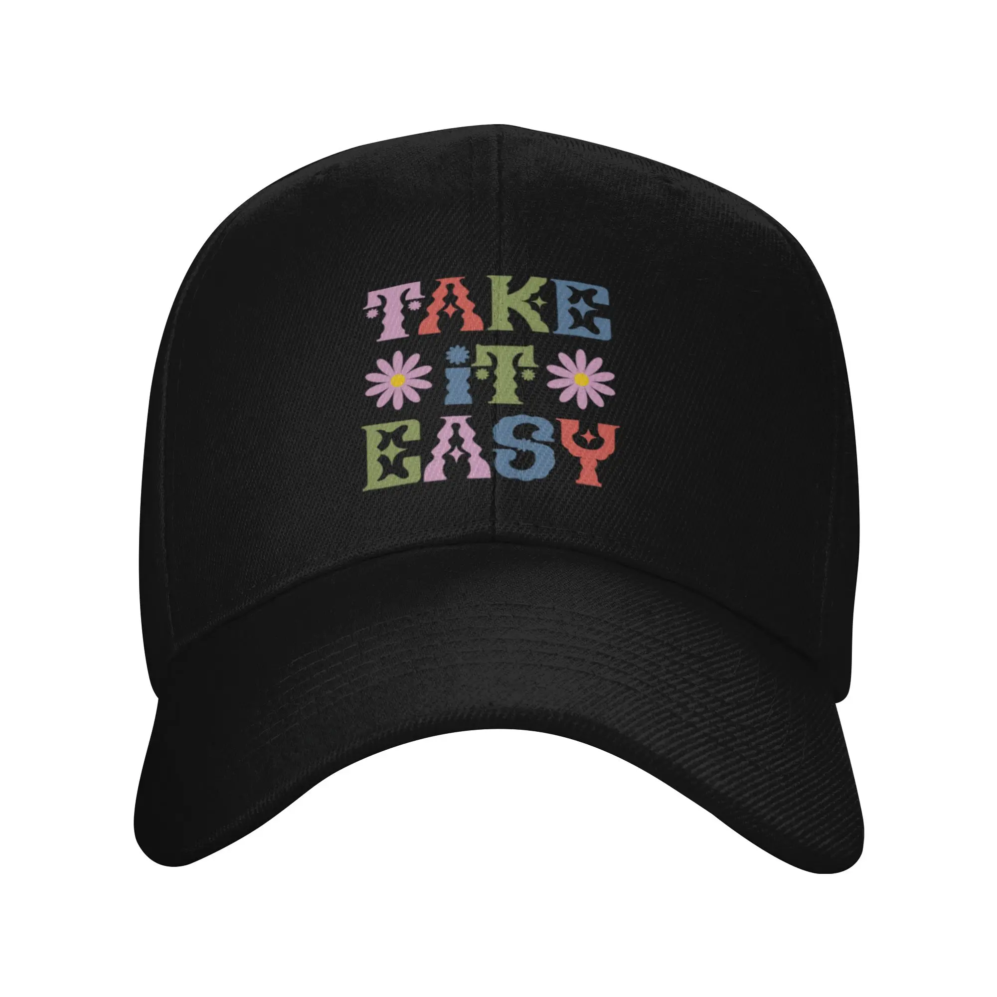 Hot Sale Take it Easy   Pastel Pink Background Baseball Cap  Durable Cap Women's  Holiday Trip Cap Women's