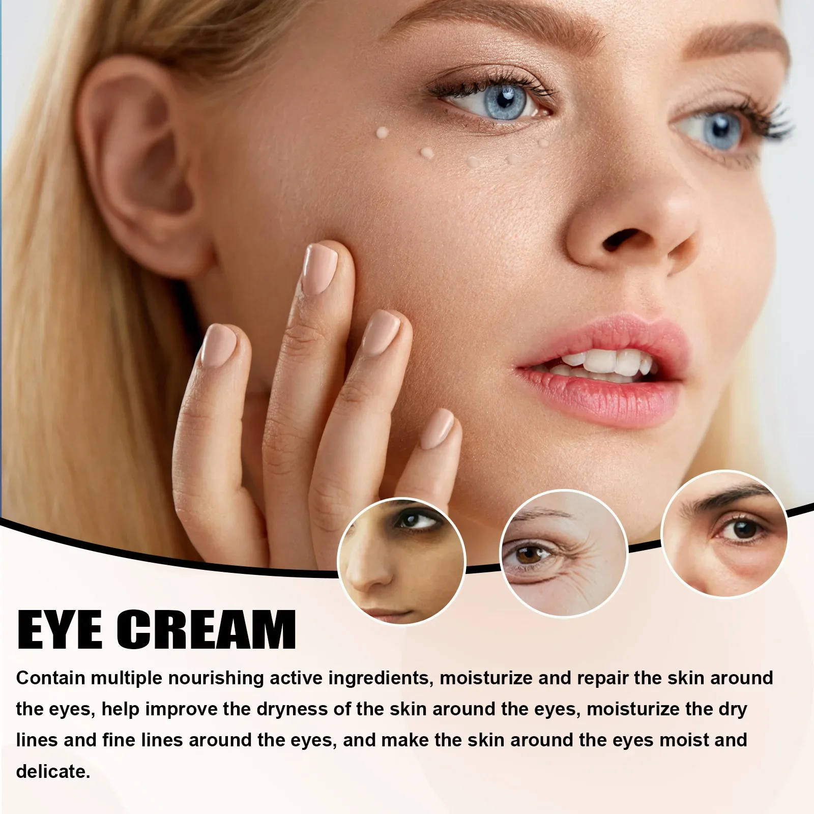 Crema reafirmante para el cuidado de la piel de los ojos, eliminador de ojeras, líneas finas, arrugas, levantamiento de hinchazón, blanqueamiento, hidratante