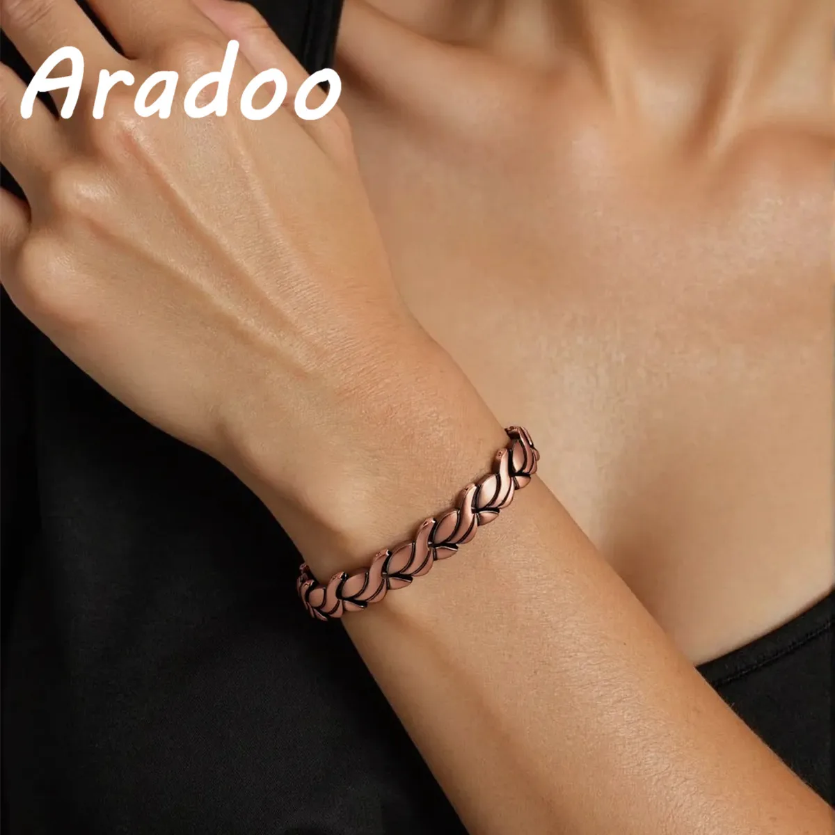 ARADOO Pure Copper Magnetic Bracelet for Women – 99.99% Natural Copper Therapy Jewelry Health & Wellness Gift Set