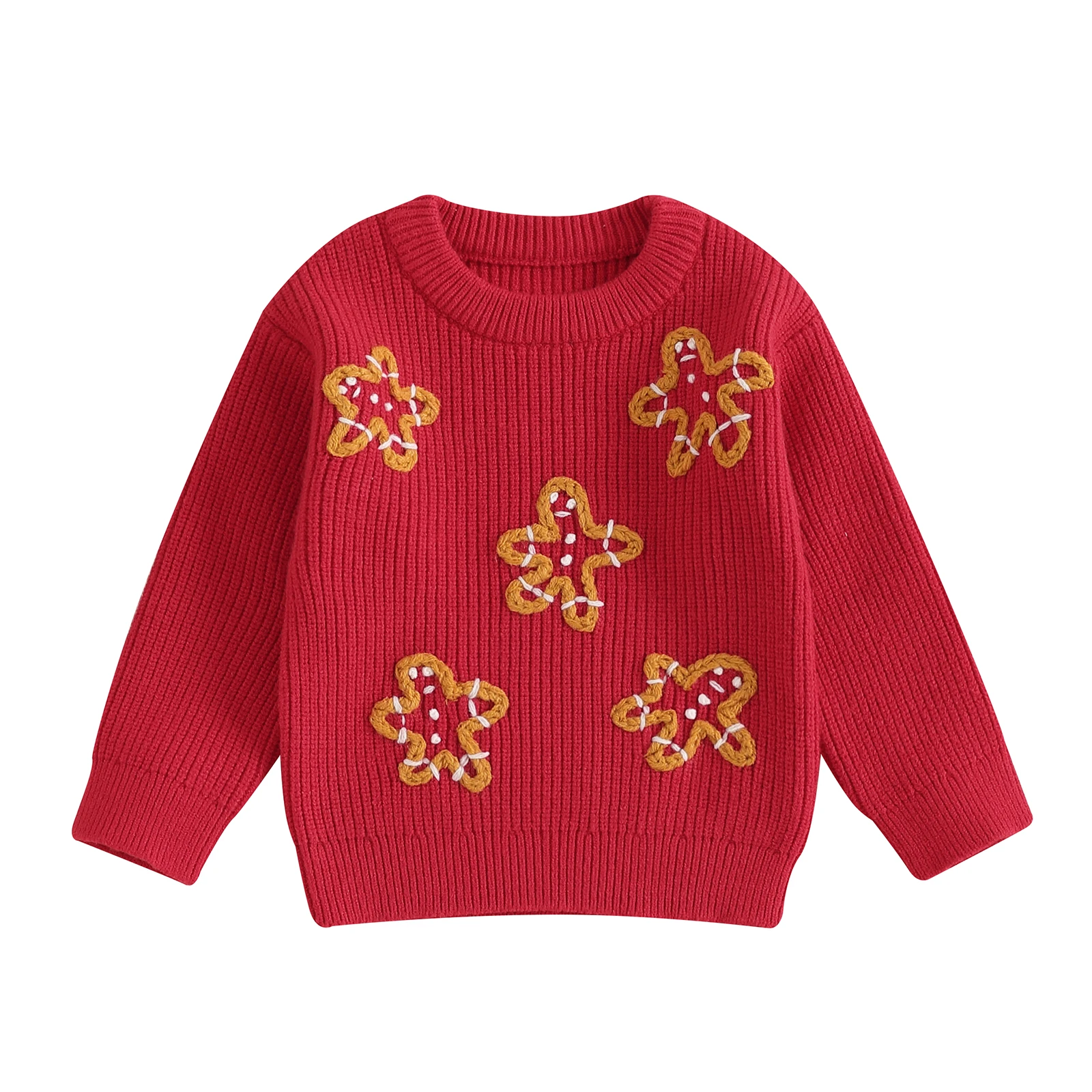 

0-3Years Infant Baby Christmas Sweaters Cute Long Sleeve Crew Neck Stars Warm Knit Pullover Winter Tops for Boys Girls