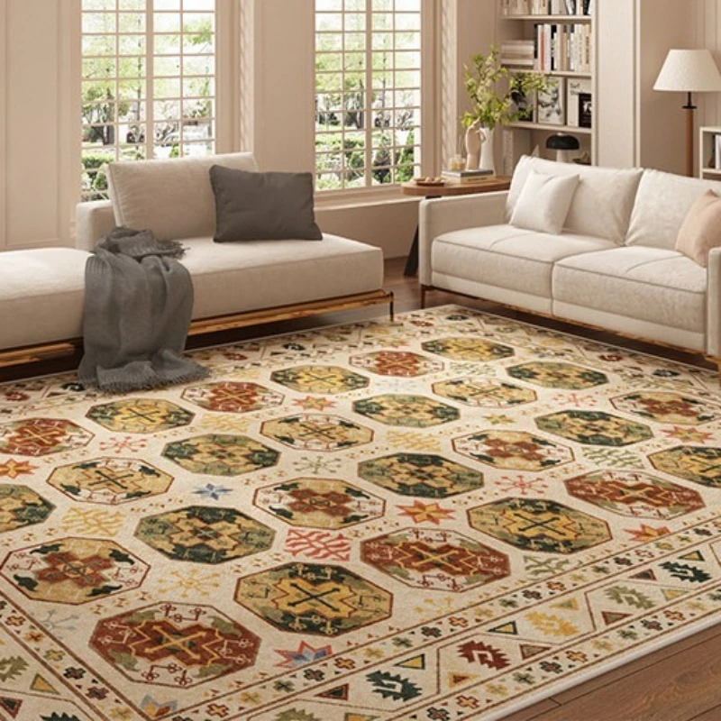 

Bohemian Style Living Room Rug Retro Geometric Design Bedroom Carpets Machine Washable Non-slip Plush Coffee Table Mats Alfombra