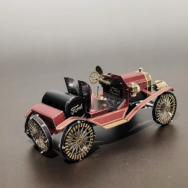 

HotSelling Classic VintageCar 3D Metal Puzzle Full Stainless Steel No Glue DIY Model Kit Desktop Decor Gift for Adult Collectors