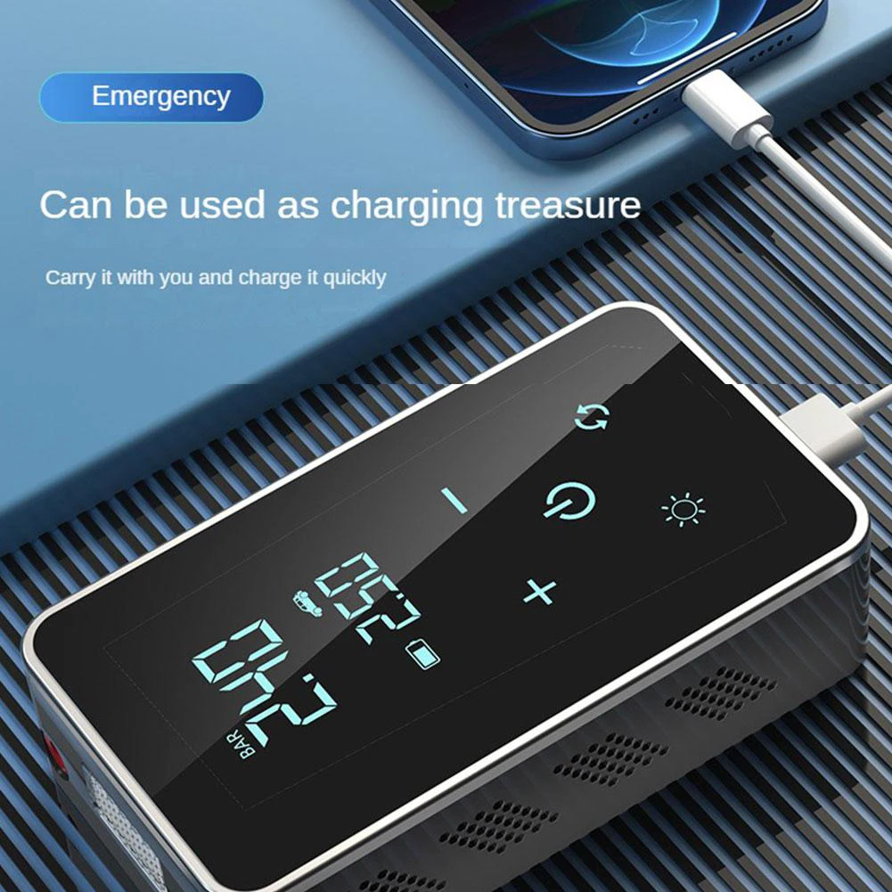 Car Tire Inflator 150PSI Portable Tyre Inflator LCD Display Electronic Inflatable Pump High Precision 1800MAH for Motorcycle Car