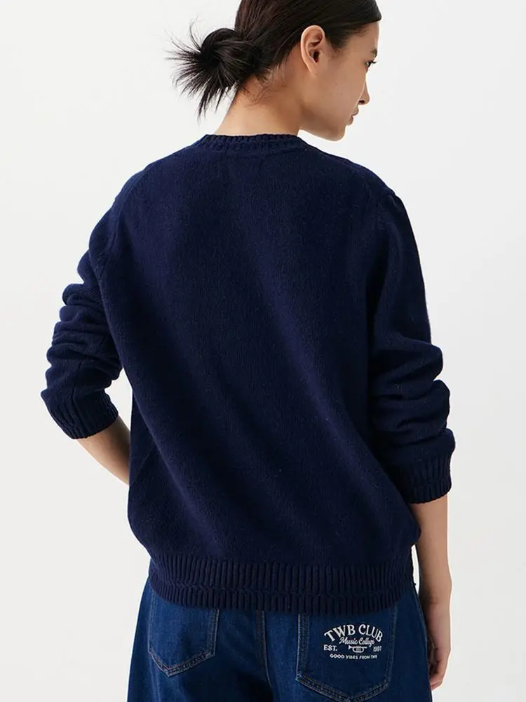 شارع العليا الفاخرة الفرنسية السيدات التطريز الدب بلوفر مغزول سترة للنساء موضة عادية تريكو القمم سحب فام