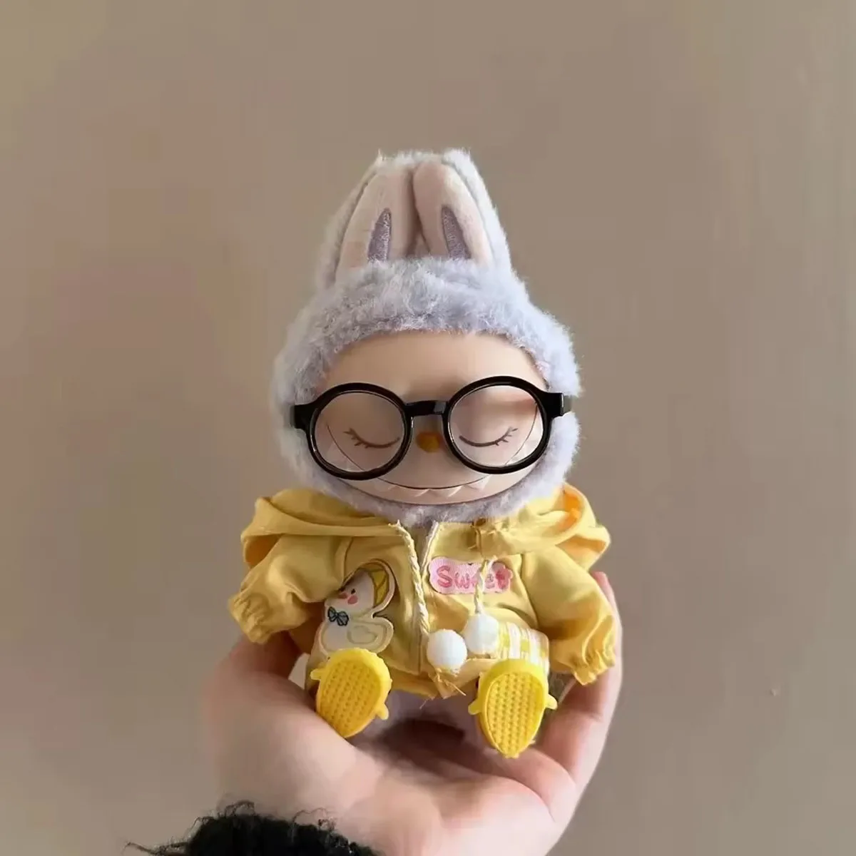 Mini vestiti per bambole in peluche Accessori per abiti Set di impermeabili per dinosauri per regalo di vestiti per bambole Labubu Idol V1 V2