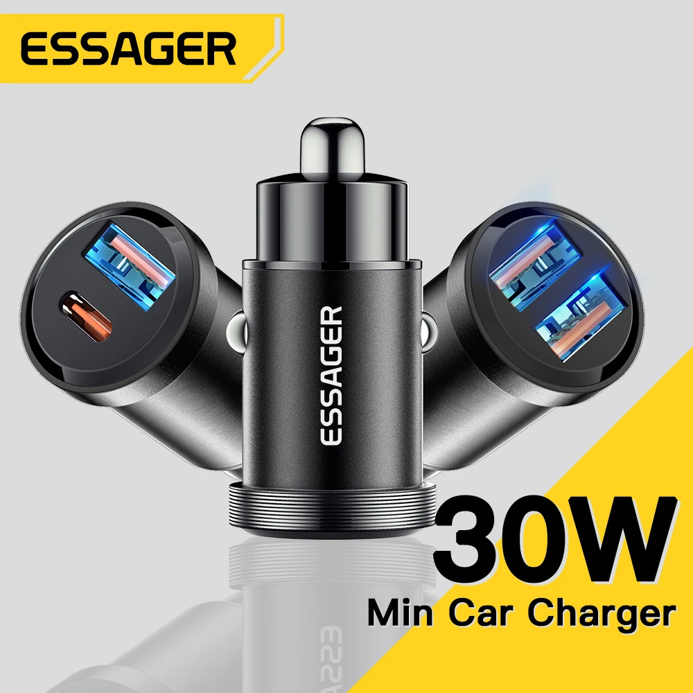 Essager 30W USB C Car Charger Fast Charging For Xiaomi iPhone 14 13 Oneplus Huawei Poco3 Redmi Type C Lighter Car Phone Chargers