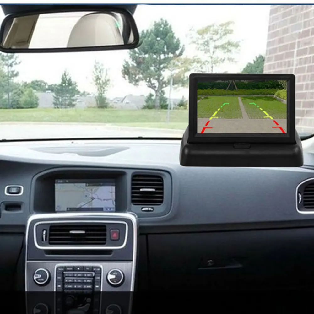 Parking Car Monitor Display Foldable Color TFT LCD 4.3 or 5 Inch Mirror HD Screen for Rear View Camera Backup Reaverse