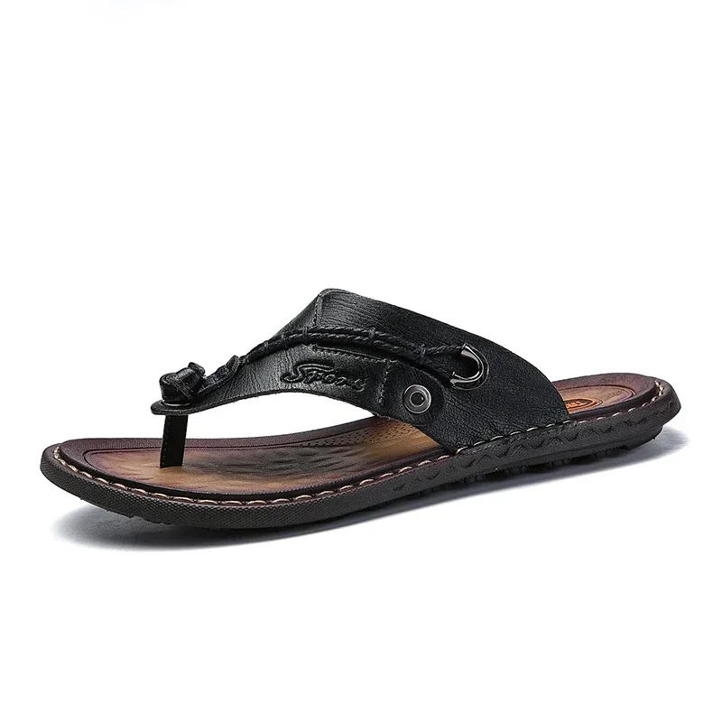 Men Handmade Braided Rope Flip-flops Mixed Colors Low Gang Summer Casual Outdoor Breathable Beach Shoes Non-slip Oxfords Slides