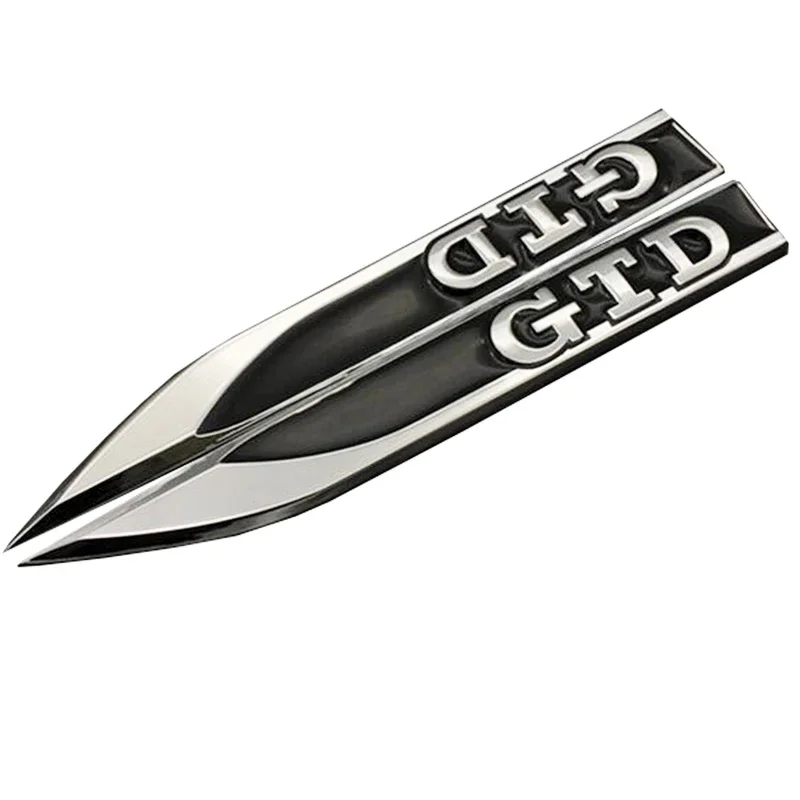 1Pair 3D Metal GTD Car Wing Right & Left Side Badge Fender Emblem Car Sticker for VW GOLF MK7 MK4 MK5 MK6 Label Car styling