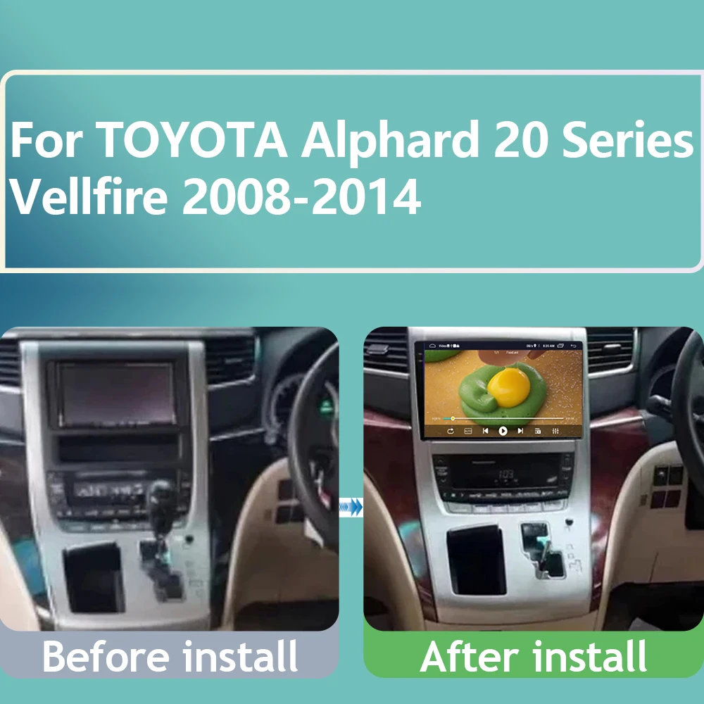 4G For TOYOTA Alphard 20 Series Vellfire 2008-2014 Player Android Radio GPS Navigation IPS Multimedia Stereo Carplay No 2din dvd