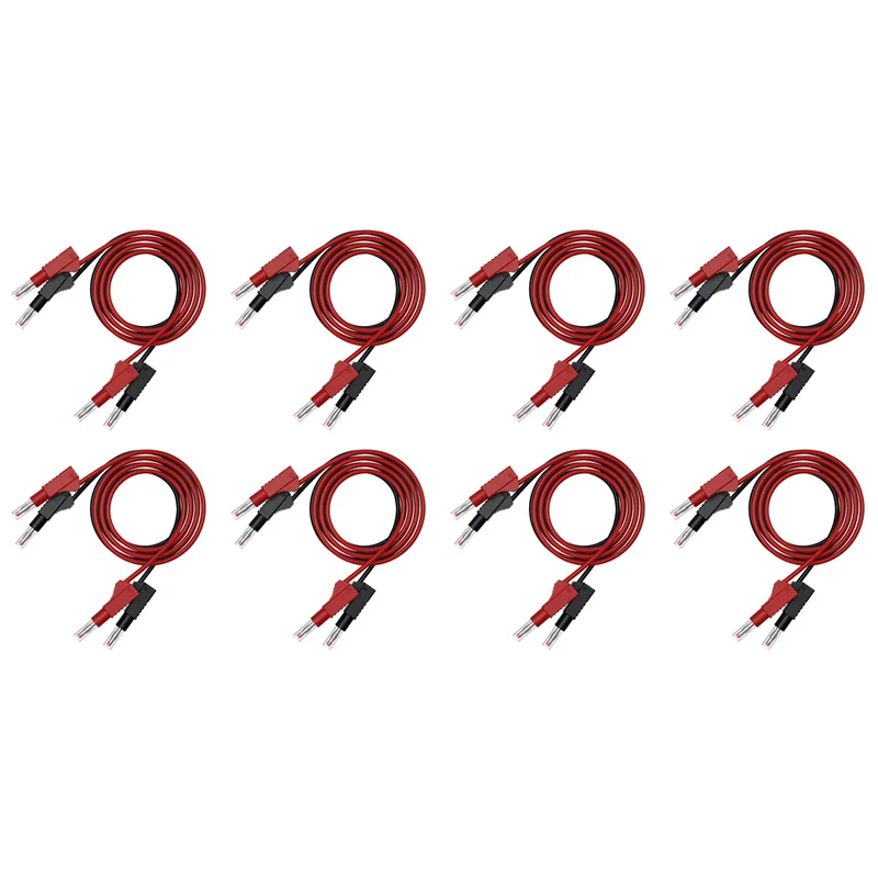 

AT44-16Pcs Multi-Meter Test Leads Cable Jumper Wire Line Security 4Mm Banana Plug Retractable Test Tool Red Black