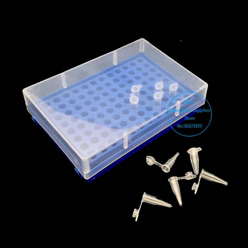 Imagem -03 - Caixa Plástica do Tubo do Centrifugador dos Peças 10 0.2ml com 96 Encaixes do Armazenamento do Tubo dos Entalhes Pcr Suprimentos de Laboratório