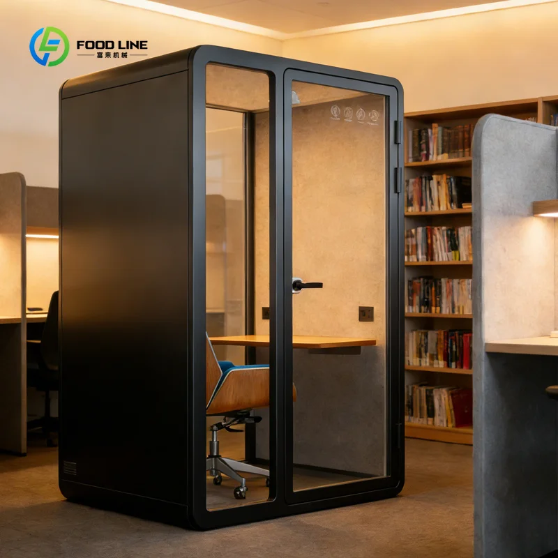 Steel Soundproof Pod Single Person Dual Use Home Office School Study Quiet Cabin Compact Commercial OEM Customized
