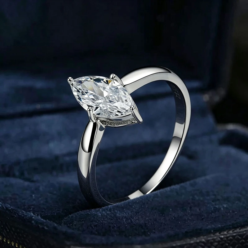 Verstellbarer Radiant-Schliff Moissanit-Ring, Diamanttester-zertifiziert mit GRA-Zertifikat, S925 Sterling Silber Hochzeits- und Bankettring – Detail 8