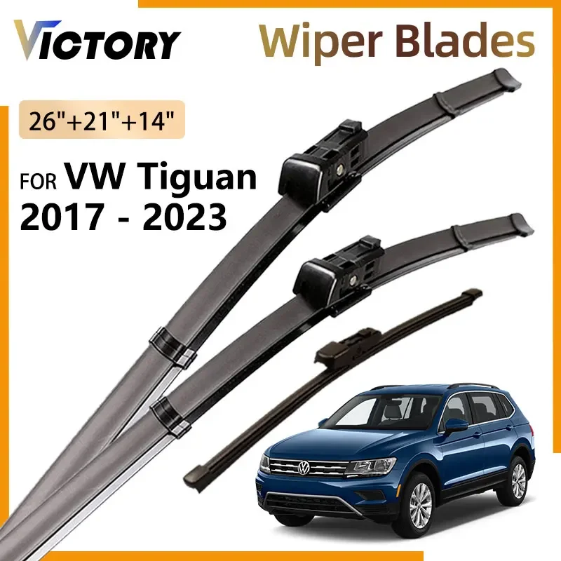 Front Rear Wiper Blades for Volkswagen Tiguan 2021 VW Tiguan MK2 2017-2023 2022 2020 2019 Windshield Windscreen Window Brushes