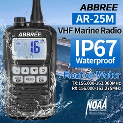 ABBREE-船舶用無線トランシーバー,防水ip67,ハンドヘルドvhfトランシーバー,アマチュア無線,ボート用双方向フローティング無線,AR-25M